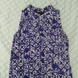 Willi Smith white and blue print blouse